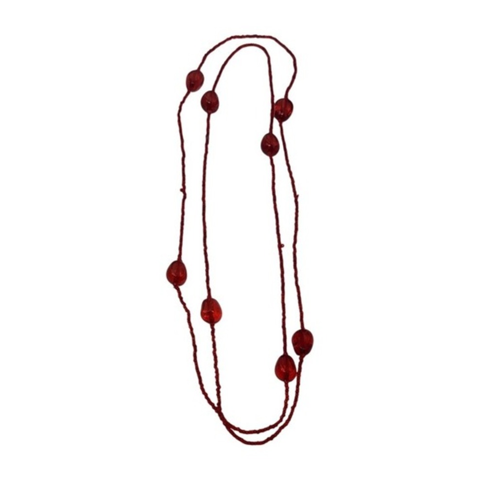 Long Red Beaded Necklace